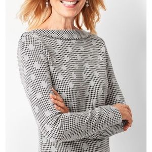 Jacquard Dot Houndstooth Top Size M